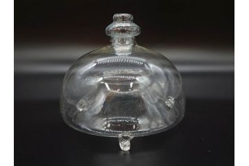 大正〜昭和初期　蓋付き　ノスタルジックな雰囲気を演出するハエ取り瓶2個セット(蠅、蝿、ハエトリ器、ガラス、硝子、フタ付き)(R-077750)
