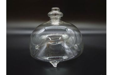 大正〜昭和初期　蓋付き　ノスタルジックな雰囲気を演出するハエ取り瓶2個セット(蠅、蝿、ハエトリ器、ガラス、硝子、フタ付き)(R-077752)