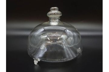 大正〜昭和初期　蓋付き　ノスタルジックな雰囲気を演出するハエ取り瓶2個セット(蠅、蝿、ハエトリ器、ガラス、硝子、フタ付き)(R-077752)