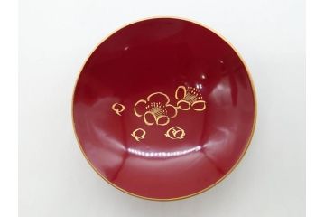 龍玉作　松竹梅の沈金彫が見事な御屠蘇器(鈴木孫次、蒔絵、漆器、木製、盃、杯、銚子、おとそ)(R-077755)