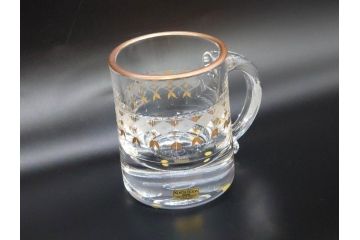 1986年　スウェーデン　KOSTA BODA(コスタボダ)　キリンビアマグコレクション　コレクターズグラス　ジュニア・ゴールド　金彩と細やかな装飾が美しいビアマグ(ジョッキ、KIRIN COLLECTORS GLASS、北欧)(R-077758)