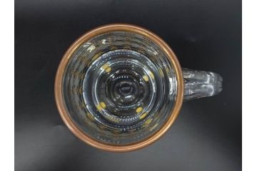 1986年　スウェーデン　KOSTA BODA(コスタボダ)　キリンビアマグコレクション　コレクターズグラス　ジュニア・ゴールド　金彩と細やかな装飾が美しいビアマグ(ジョッキ、KIRIN COLLECTORS GLASS、北欧)(R-077758)