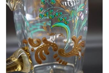 1990年　ドイツ THERESIENTHAL(テレジアンタール) キリンビアマグコレクション　コレクターズグラス　金彩と色鮮やかなバイエルンの花が描かれたビアマグ(KIRIN COLLECTORS GLASS、ジョッキ、グラス)(R-077759)