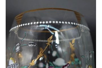 1990年　ドイツ THERESIENTHAL(テレジアンタール) キリンビアマグコレクション　コレクターズグラス　金彩と色鮮やかなバイエルンの花が描かれたビアマグ(KIRIN COLLECTORS GLASS、ジョッキ、グラス)(R-077759)