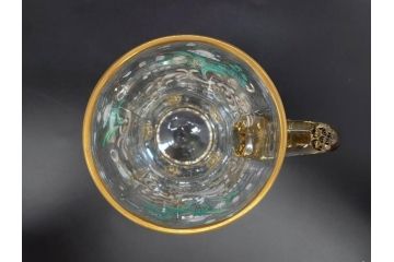 1990年　ドイツ THERESIENTHAL(テレジアンタール) キリンビアマグコレクション　コレクターズグラス　金彩と色鮮やかなバイエルンの花が描かれたビアマグ(KIRIN COLLECTORS GLASS、ジョッキ、グラス)(R-077759)