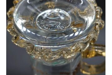 1990年　ドイツ THERESIENTHAL(テレジアンタール) キリンビアマグコレクション　コレクターズグラス　金彩と色鮮やかなバイエルンの花が描かれたビアマグ(KIRIN COLLECTORS GLASS、ジョッキ、グラス)(R-077759)