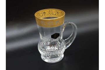 1983年　フランス　Saint Louis(サンルイ)　キリンビアマグコレクション　コレクターズグラス　金彩によるアザミの装飾が美しいビアマグ(KIRIN COLLECTORS GLASS、ジョッキ、グラス)(R-077764)