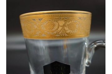 1983年　フランス　Saint Louis(サンルイ)　キリンビアマグコレクション　コレクターズグラス　金彩によるアザミの装飾が美しいビアマグ(KIRIN COLLECTORS GLASS、ジョッキ、グラス)(R-077764)