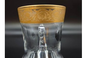 1983年　フランス　Saint Louis(サンルイ)　キリンビアマグコレクション　コレクターズグラス　金彩によるアザミの装飾が美しいビアマグ(KIRIN COLLECTORS GLASS、ジョッキ、グラス)(R-077764)