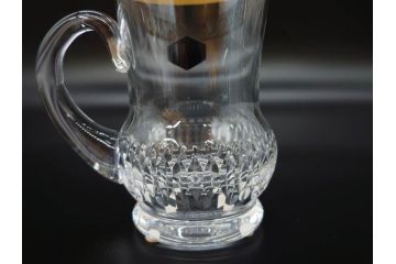 1983年　フランス　Saint Louis(サンルイ)　キリンビアマグコレクション　コレクターズグラス　金彩によるアザミの装飾が美しいビアマグ(KIRIN COLLECTORS GLASS、ジョッキ、グラス)(R-077764)