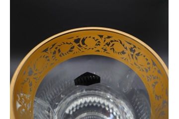 1983年　フランス　Saint Louis(サンルイ)　キリンビアマグコレクション　コレクターズグラス　金彩によるアザミの装飾が美しいビアマグ(KIRIN COLLECTORS GLASS、ジョッキ、グラス)(R-077764)