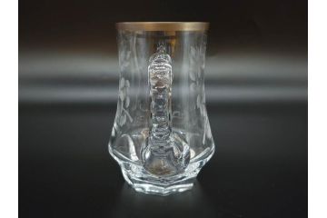 1985年　チェコ　Moser　モーゼル　キリンビアマグコレクション　コレクターズグラス　金彩　ビアジョッキ(KIRIN COLLECTORS GLASS、グラヴィール、ガラス)(R-077766)