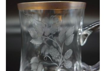 1985年　チェコ　Moser　モーゼル　キリンビアマグコレクション　コレクターズグラス　金彩　ビアジョッキ(KIRIN COLLECTORS GLASS、グラヴィール、ガラス)(R-077766)