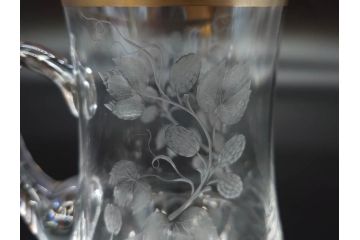 1985年　チェコ　Moser　モーゼル　キリンビアマグコレクション　コレクターズグラス　金彩　ビアジョッキ(KIRIN COLLECTORS GLASS、グラヴィール、ガラス)(R-077766)