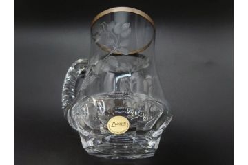 1985年　チェコ　Moser　モーゼル　キリンビアマグコレクション　コレクターズグラス　金彩　ビアジョッキ(KIRIN COLLECTORS GLASS、グラヴィール、ガラス)(R-077766)