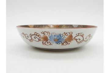 明治期　九谷焼　色絵　花鳥図　約16cm　5.1寸　細かな彩色が美しい中皿5枚セット(裏印、金彩、器、うつわ、和食器、和皿、五寸一分)(R-077770)