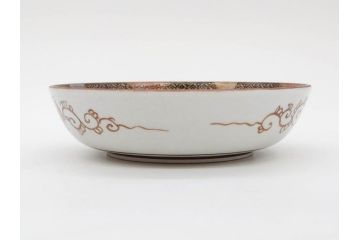 明治期　九谷焼　色絵　花鳥図　約16cm　5.1寸　細かな彩色が美しい中皿5枚セット(裏印、金彩、器、うつわ、和食器、和皿、五寸一分)(R-077770)