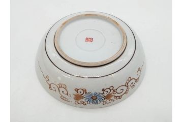 明治期　九谷焼　色絵　花鳥図　約16cm　5.1寸　細かな彩色が美しい中皿5枚セット(裏印、金彩、器、うつわ、和食器、和皿、五寸一分)(R-077770)