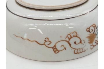 明治期　九谷焼　色絵　花鳥図　約16cm　5.1寸　細かな彩色が美しい中皿5枚セット(裏印、金彩、器、うつわ、和食器、和皿、五寸一分)(R-077770)