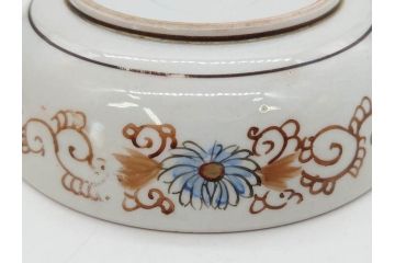 明治期　九谷焼　色絵　花鳥図　約16cm　5.1寸　細かな彩色が美しい中皿5枚セット(裏印、金彩、器、うつわ、和食器、和皿、五寸一分)(R-077770)