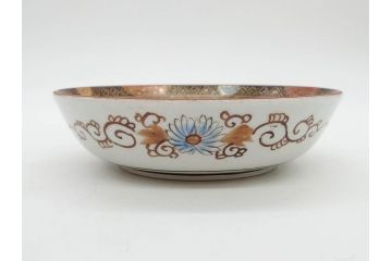 明治期　九谷焼　色絵　花鳥図　約16cm　5.1寸　細かな彩色が美しい中皿5枚セット(裏印、金彩、器、うつわ、和食器、和皿、五寸一分)(R-077770)
