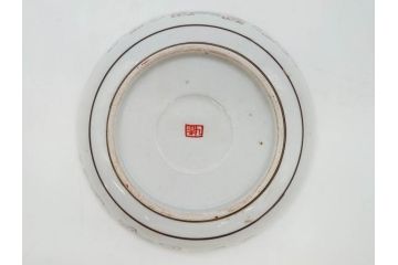 明治期　九谷焼　色絵　花鳥図　約16cm　5.1寸　細かな彩色が美しい中皿5枚セット(裏印、金彩、器、うつわ、和食器、和皿、五寸一分)(R-077770)