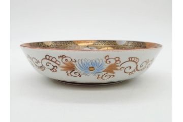 明治期　九谷焼　色絵　花鳥図　約16cm　5.1寸　細かな彩色が美しい中皿5枚セット(裏印、金彩、器、うつわ、和食器、和皿、五寸一分)(R-077770)