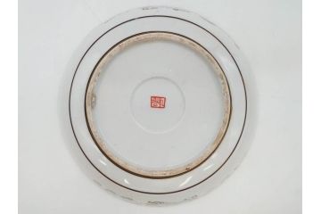 明治期　九谷焼　色絵　花鳥図　約16cm　5.1寸　細かな彩色が美しい中皿5枚セット(裏印、金彩、器、うつわ、和食器、和皿、五寸一分)(R-077770)