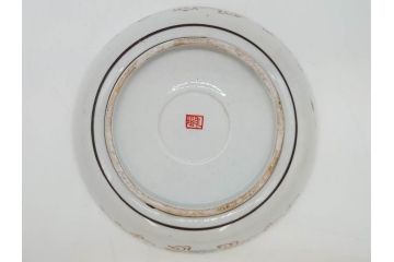 明治期　九谷焼　色絵　花鳥図　約16cm　5.1寸　細かな彩色が美しい中皿5枚セット(裏印、金彩、器、うつわ、和食器、和皿、五寸一分)(R-077770)