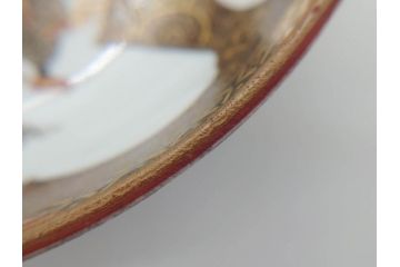 明治期　九谷焼　色絵　花鳥図　約16cm　5.1寸　細かな彩色が美しい中皿5枚セット(裏印、金彩、器、うつわ、和食器、和皿、五寸一分)(R-077771)