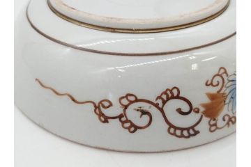 明治期　九谷焼　色絵　花鳥図　約16cm　5.1寸　細かな彩色が美しい中皿5枚セット(裏印、金彩、器、うつわ、和食器、和皿、五寸一分)(R-077771)