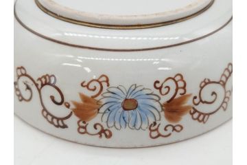 明治期　九谷焼　色絵　花鳥図　約16cm　5.1寸　細かな彩色が美しい中皿5枚セット(裏印、金彩、器、うつわ、和食器、和皿、五寸一分)(R-077771)