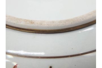 明治期　九谷焼　色絵　花鳥図　約16cm　5.1寸　細かな彩色が美しい中皿5枚セット(裏印、金彩、器、うつわ、和食器、和皿、五寸一分)(R-077771)