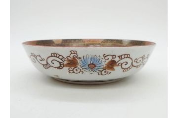 明治期　九谷焼　色絵　花鳥図　約16cm　5.1寸　細かな彩色が美しい中皿5枚セット(裏印、金彩、器、うつわ、和食器、和皿、五寸一分)(R-077771)