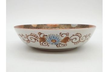 明治期　九谷焼　色絵　花鳥図　約16cm　5.1寸　細かな彩色が美しい中皿5枚セット(裏印、金彩、器、うつわ、和食器、和皿、五寸一分)(R-077771)