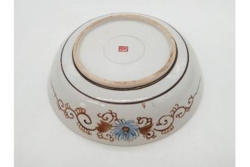 明治期　九谷焼　色絵　花鳥図　約16cm　5.1寸　細かな彩色が美しい中皿5枚セット(裏印、金彩、器、うつわ、和食器、和皿、五寸一分)(R-077771)