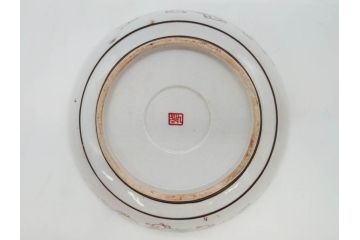 明治期　九谷焼　色絵　花鳥図　約16cm　5.1寸　細かな彩色が美しい中皿5枚セット(裏印、金彩、器、うつわ、和食器、和皿、五寸一分)(R-077771)