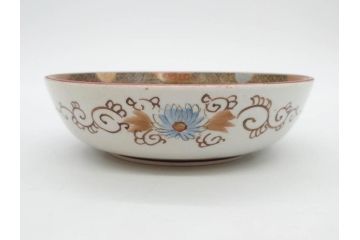 明治期　九谷焼　色絵　花鳥図　約16cm　5.1寸　細かな彩色が美しい中皿5枚セット(裏印、金彩、器、うつわ、和食器、和皿、五寸一分)(R-077771)