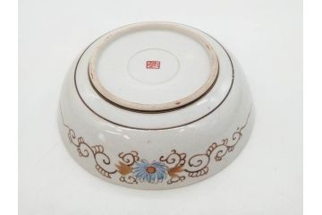 明治期　九谷焼　色絵　花鳥図　約16cm　5.1寸　細かな彩色が美しい中皿5枚セット(裏印、金彩、器、うつわ、和食器、和皿、五寸一分)(R-077771)