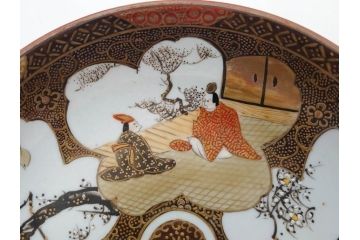 明治期　九谷焼　色絵　花鳥図　約16cm　5.1寸　細かな彩色が美しい中皿5枚セット(裏印、金彩、器、うつわ、和食器、和皿、五寸一分)(R-077772)