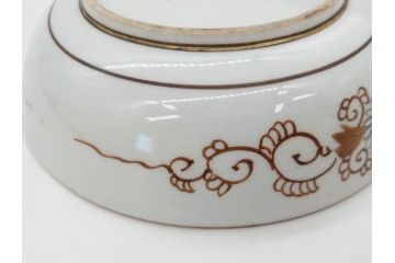 明治期　九谷焼　色絵　花鳥図　約16cm　5.1寸　細かな彩色が美しい中皿5枚セット(裏印、金彩、器、うつわ、和食器、和皿、五寸一分)(R-077772)