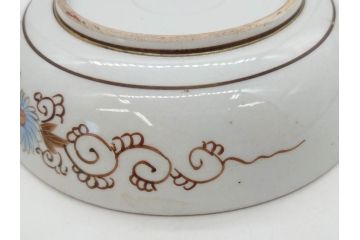 明治期　九谷焼　色絵　花鳥図　約16cm　5.1寸　細かな彩色が美しい中皿5枚セット(裏印、金彩、器、うつわ、和食器、和皿、五寸一分)(R-077772)