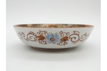 明治期　九谷焼　色絵　花鳥図　約16cm　5.1寸　細かな彩色が美しい中皿5枚セット(裏印、金彩、器、うつわ、和食器、和皿、五寸一分)(R-077772)