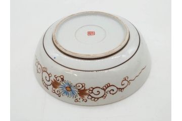 明治期　九谷焼　色絵　花鳥図　約16cm　5.1寸　細かな彩色が美しい中皿5枚セット(裏印、金彩、器、うつわ、和食器、和皿、五寸一分)(R-077772)
