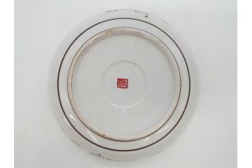 明治期　九谷焼　色絵　花鳥図　約16cm　5.1寸　細かな彩色が美しい中皿5枚セット(裏印、金彩、器、うつわ、和食器、和皿、五寸一分)(R-077772)