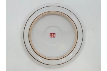 明治期　九谷焼　色絵　花鳥図　約16cm　5.1寸　細かな彩色が美しい中皿5枚セット(裏印、金彩、器、うつわ、和食器、和皿、五寸一分)(R-077772)
