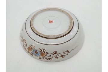 明治期　九谷焼　色絵　花鳥図　約16cm　5.1寸　細かな彩色が美しい中皿5枚セット(裏印、金彩、器、うつわ、和食器、和皿、五寸一分)(R-077772)