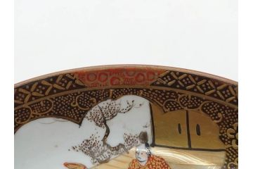 明治期　九谷焼　色絵　花鳥図　約16cm　5.1寸　細かな彩色が美しい中皿5枚セット(裏印、金彩、器、うつわ、和食器、和皿、五寸一分)(R-077773)