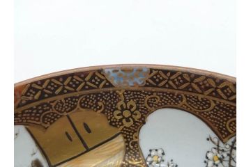 明治期　九谷焼　色絵　花鳥図　約16cm　5.1寸　細かな彩色が美しい中皿5枚セット(裏印、金彩、器、うつわ、和食器、和皿、五寸一分)(R-077773)