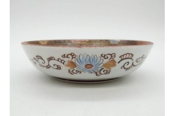 明治期　九谷焼　色絵　花鳥図　約16cm　5.1寸　細かな彩色が美しい中皿5枚セット(裏印、金彩、器、うつわ、和食器、和皿、五寸一分)(R-077773)
